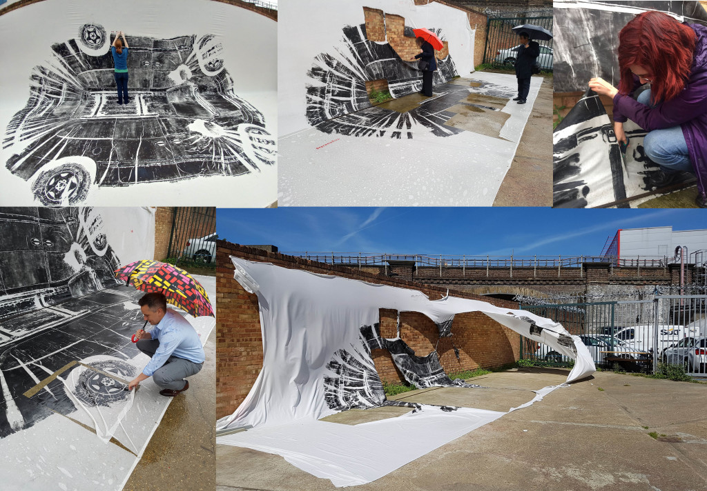 JPRICE_2019_No market value_viewers cutting up large car print_interactive performance